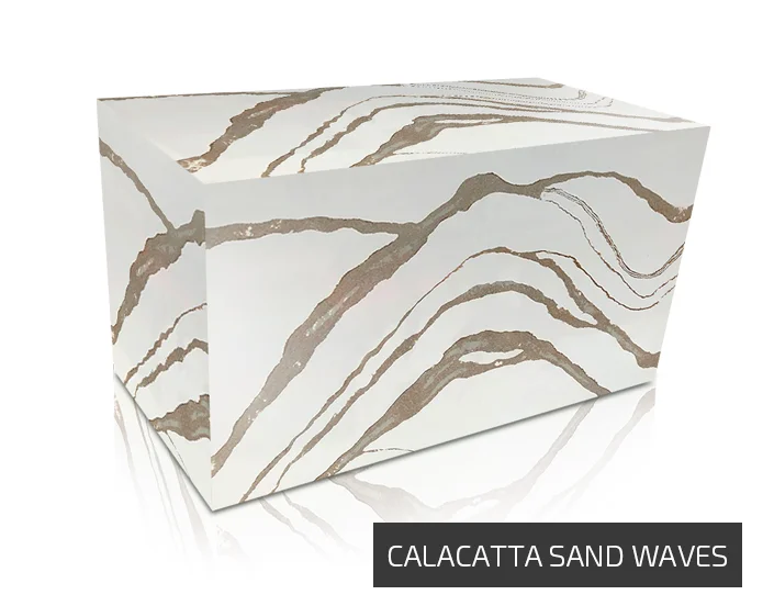 venta de CUarzo Calacatta Sand Waves